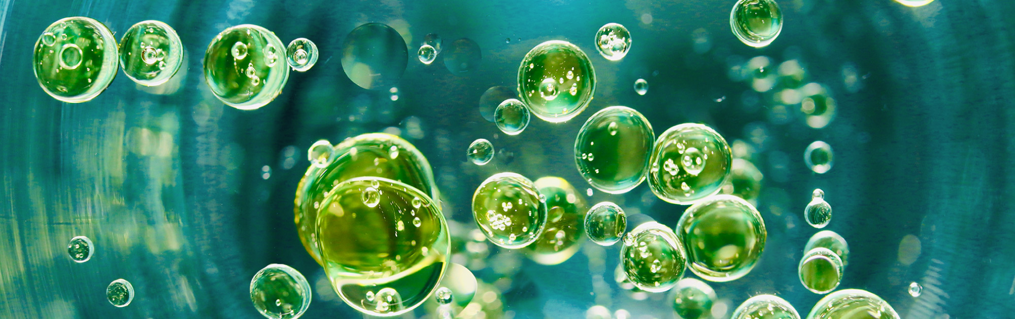 green liquid bubbles 