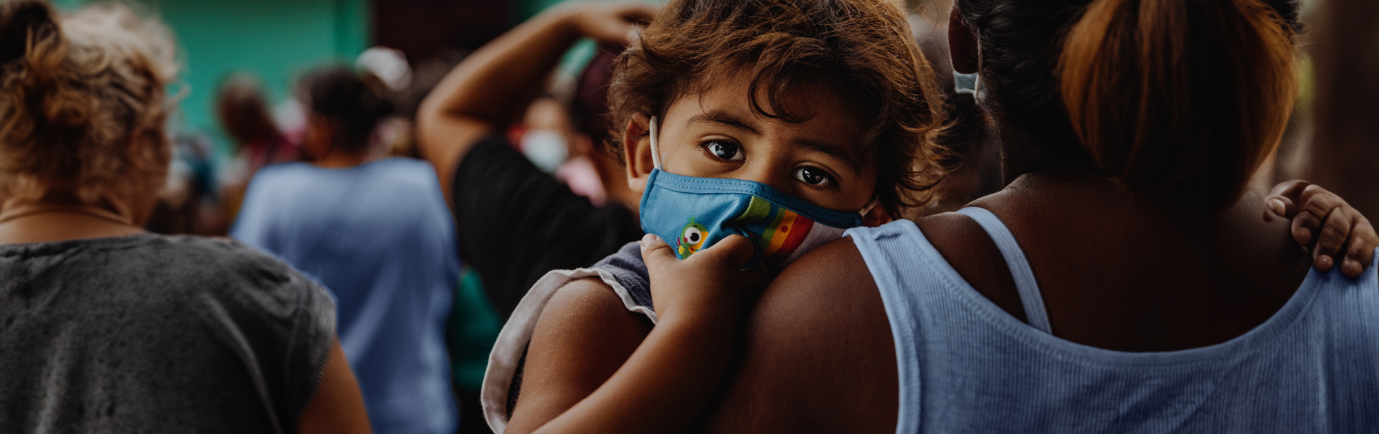 Child wearing a  mask