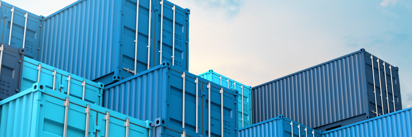 Blue shipping containers