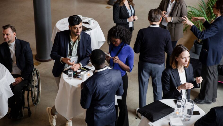 people networking at at event