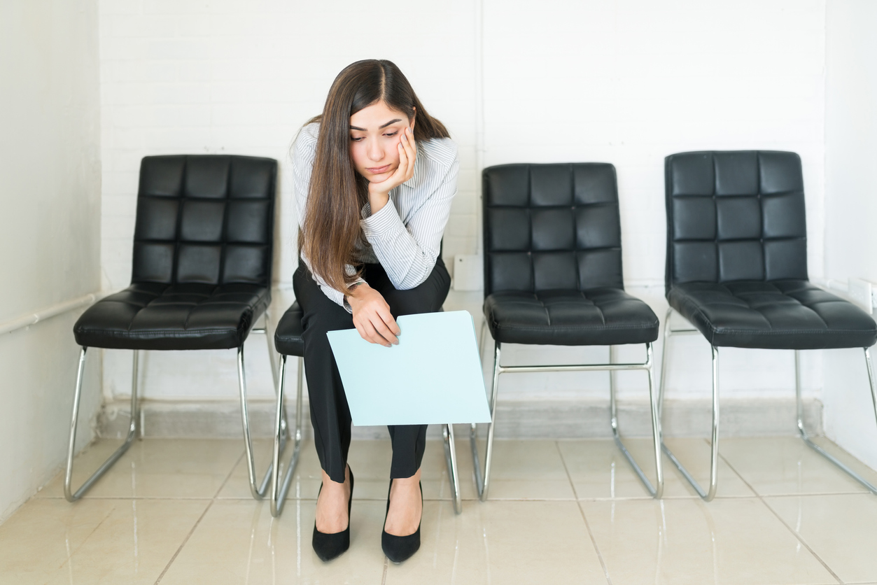Women waits for job interview