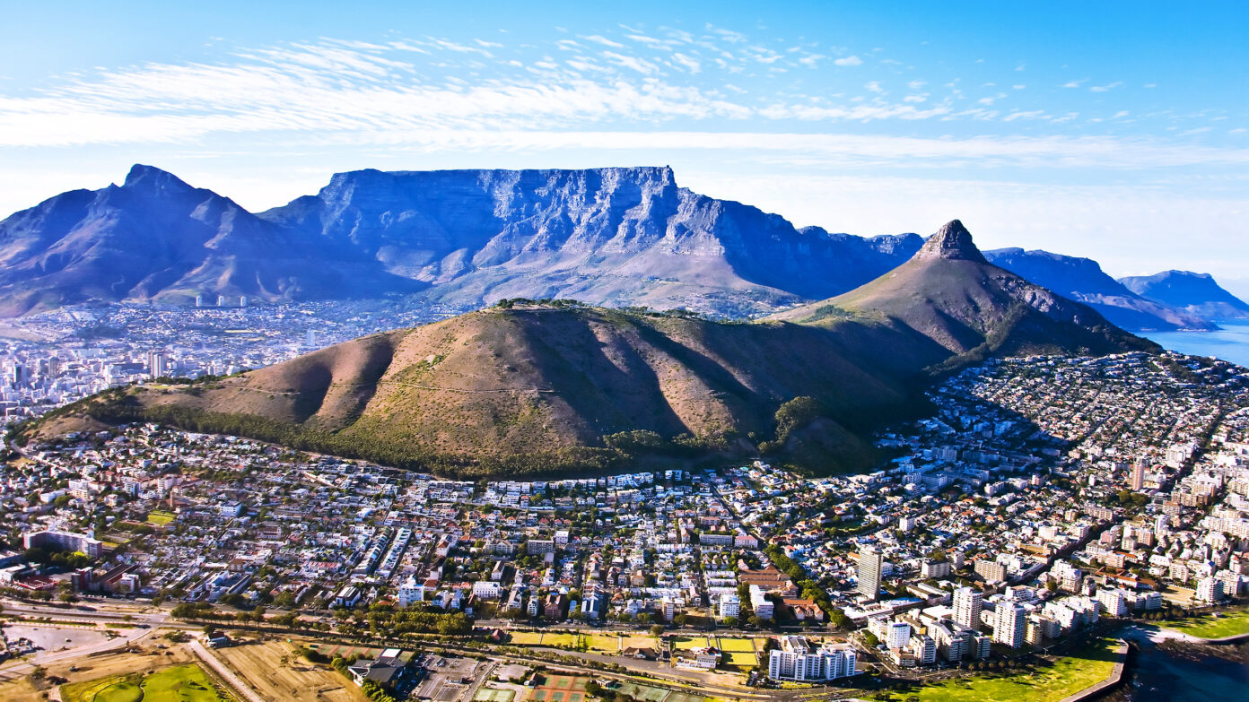Landscape view of Cape Town in South Africa