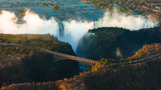 landscape bridge waterfall