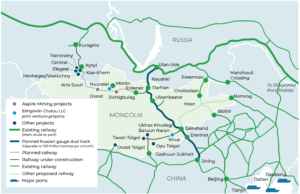 Map of China-Mongolia-Russia route