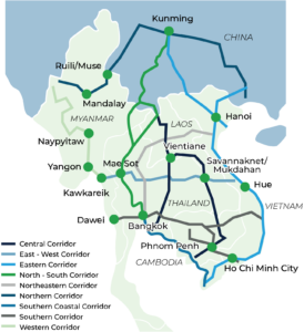 Map of China-Indochina Peninsula route