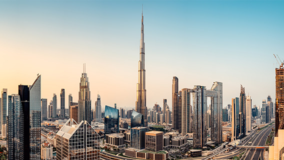 skyline of Dubai, UAE