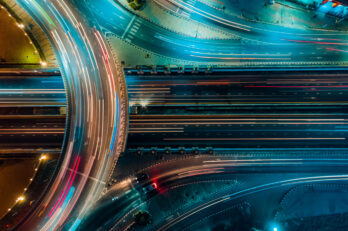 busy road from above at night