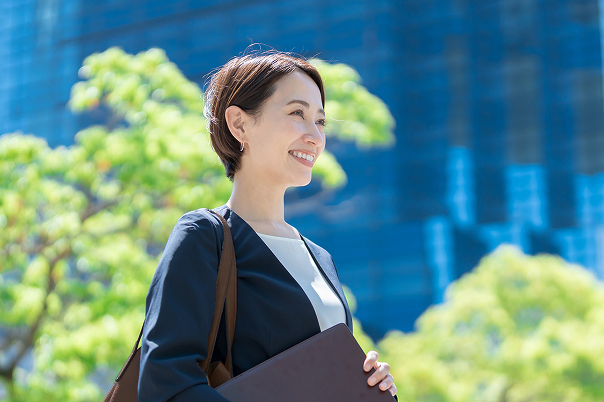 person in front of building