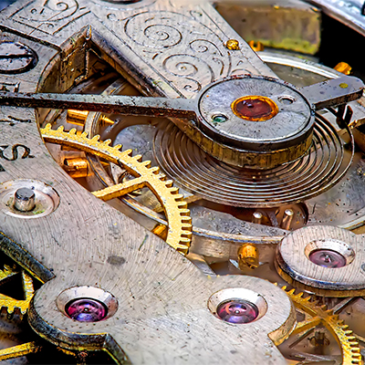 Gh rusty mechanism in the old clock x y