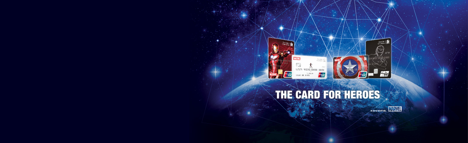 Marvel ATM cards with slogan "The card for heros"