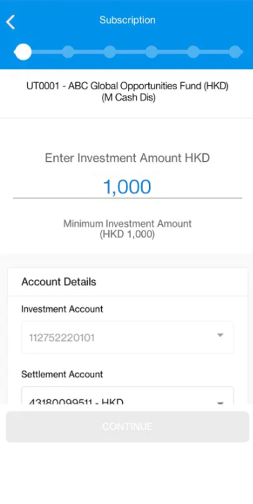 Enter Investment Amount HKD