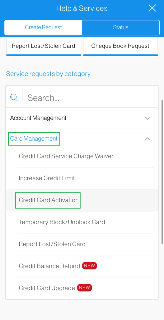 SC Mobile Activate New Credit Card Step 2