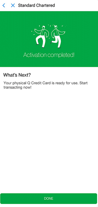Activate Physical Q Credit Card - through push notification Step 4