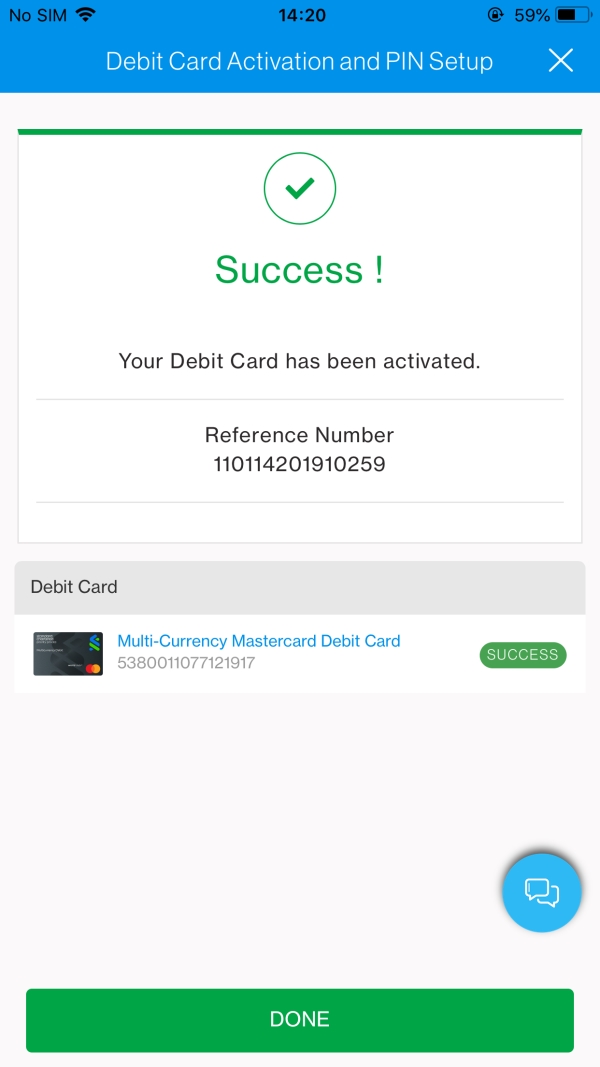 SC Mobile Activate your card and set PIN Step 5