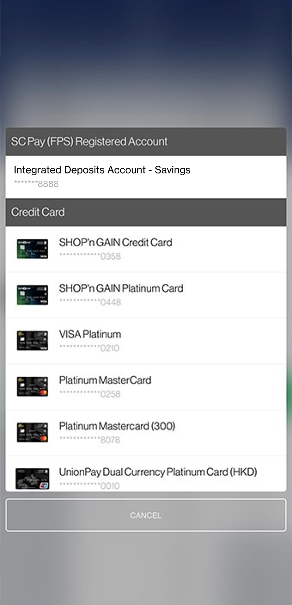 You can also choose to top up using current/savings account or credit card