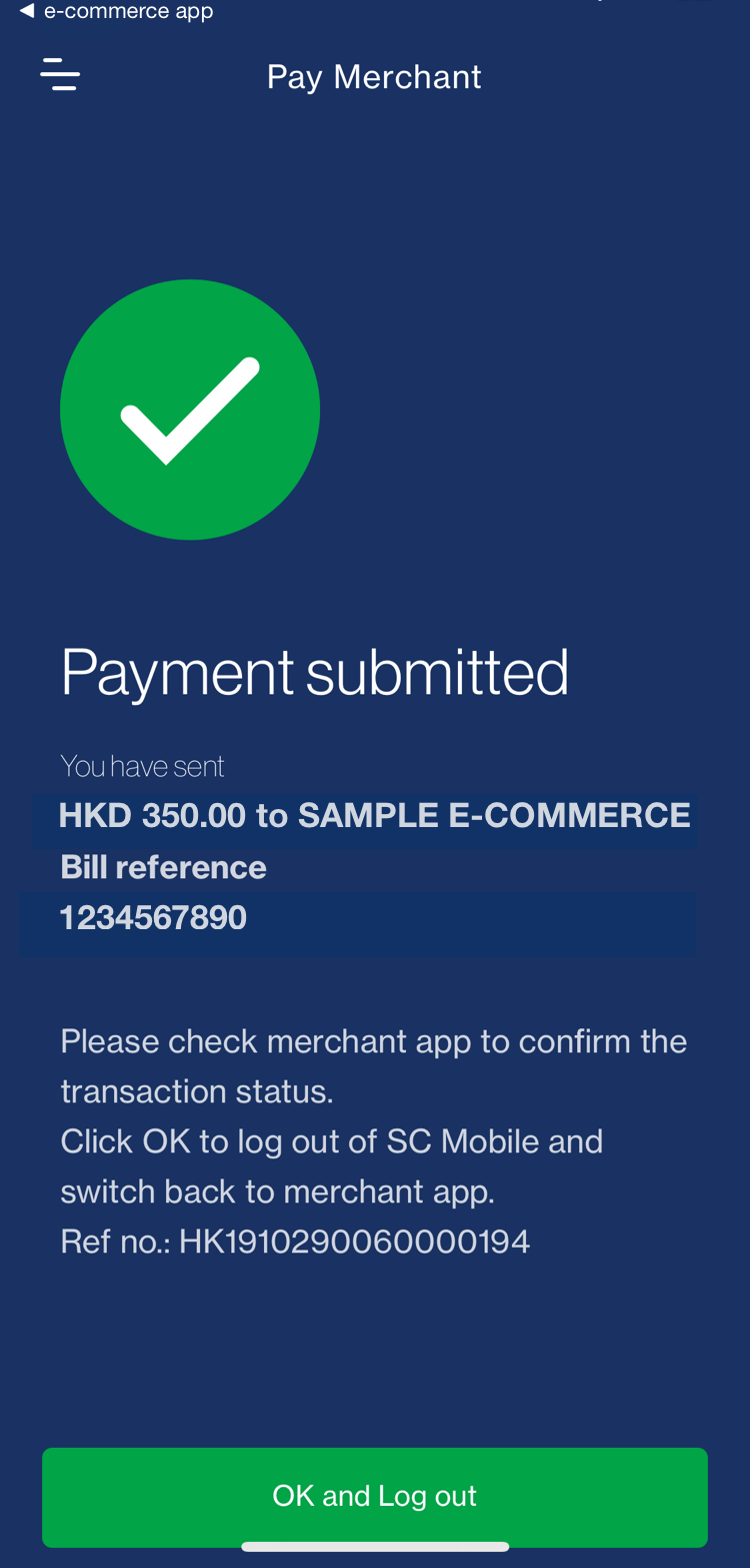 Payment is submitted.