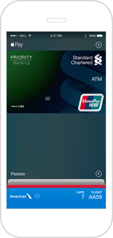 iPhone Standard Chartered card