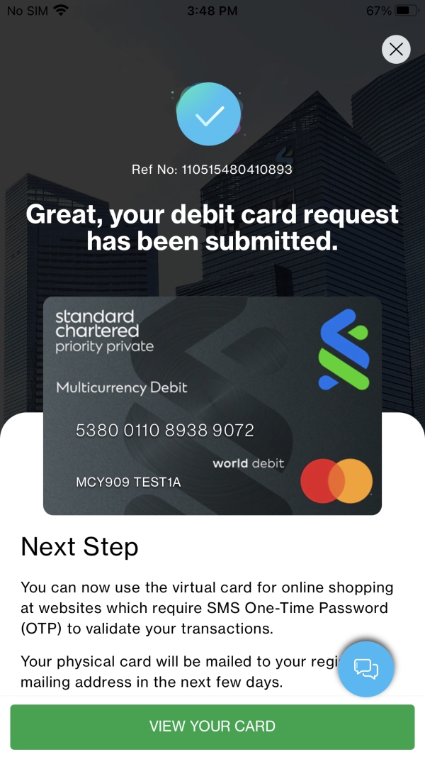 How to apply Standard Chartered Multi-Currency Mastercard Debit Card via SC Mobile app Step 4