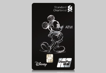 Disney UnionPay ATM card with Mickey mouse and light blue background