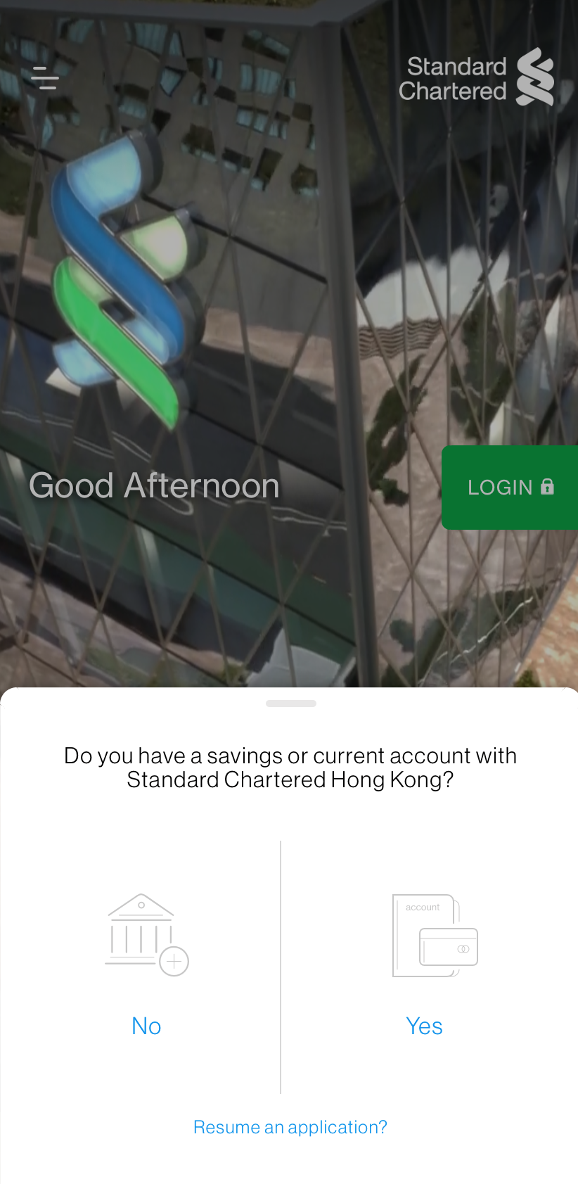 Open an account via SC Mobile App - Step 2