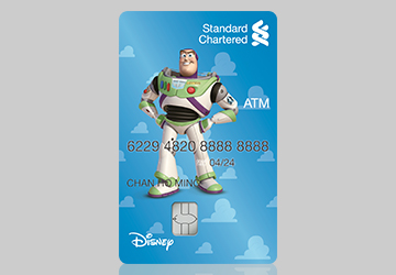 Toy Story UnionPay ATM Card, with Buzz-Lightyear and blue and cloud background