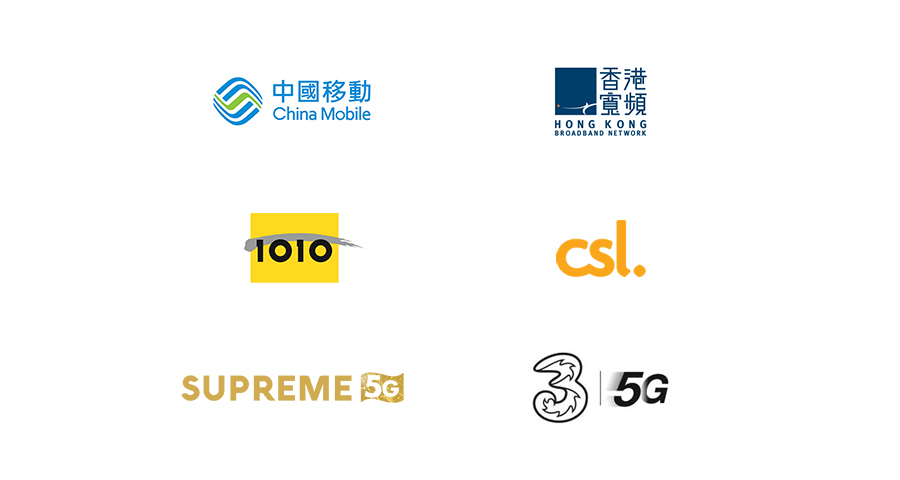 1010, 3HK, SUPREME, China Mobile, CSL and Hong Kong Boardband Network Logo