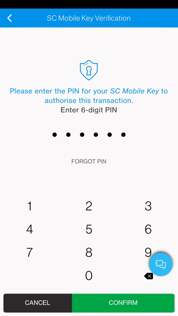 SC Mobile Change your PIN  Step 3