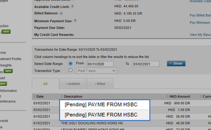 Transactions hsbc of banking pending online date What Does