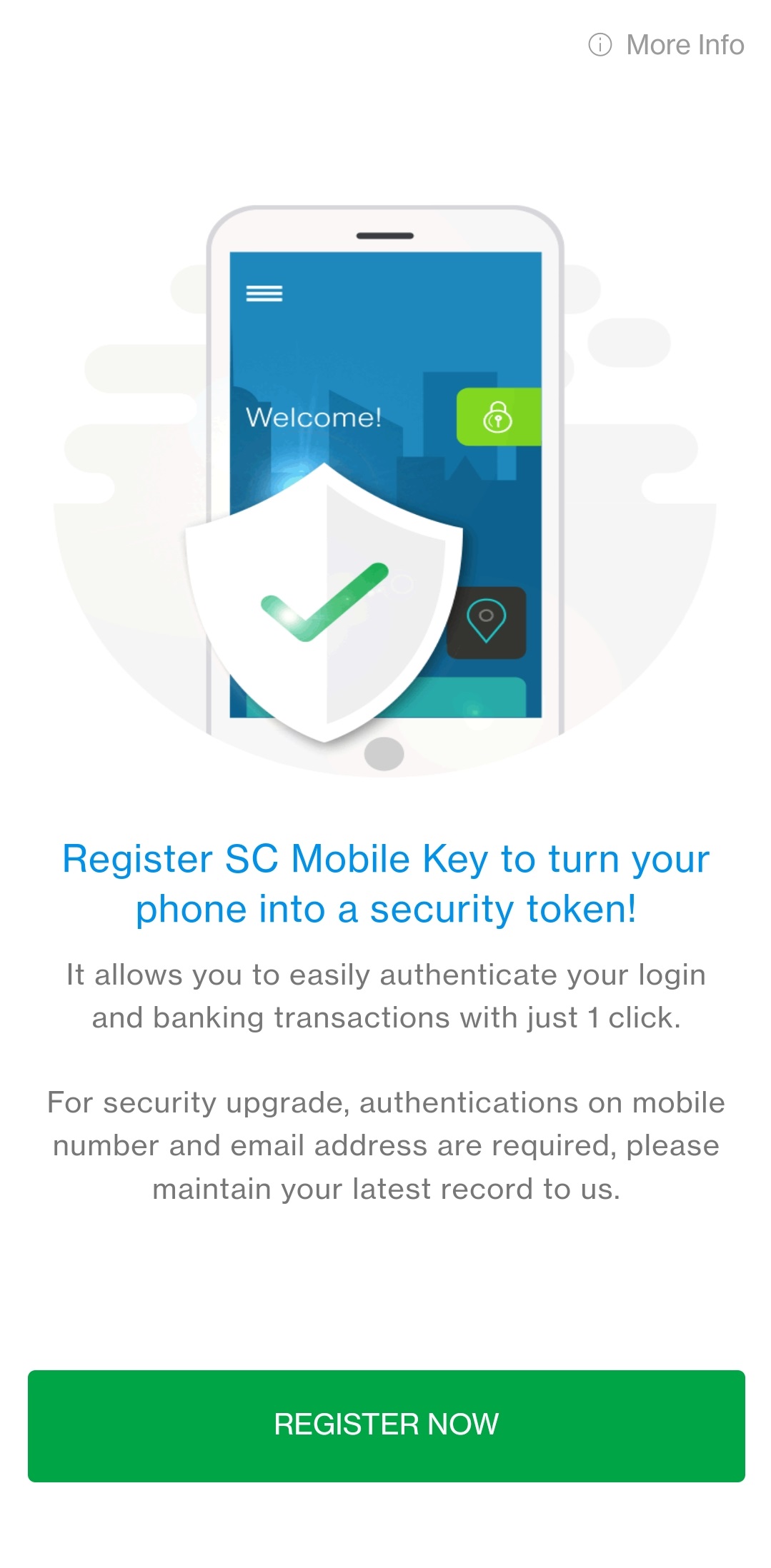 How to register SC Mobile Key Step 1