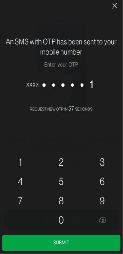 How to register SC Mobile Key Step 3