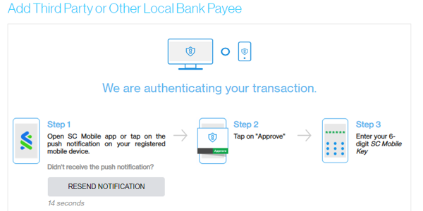 Add payee on Online Banking step 4