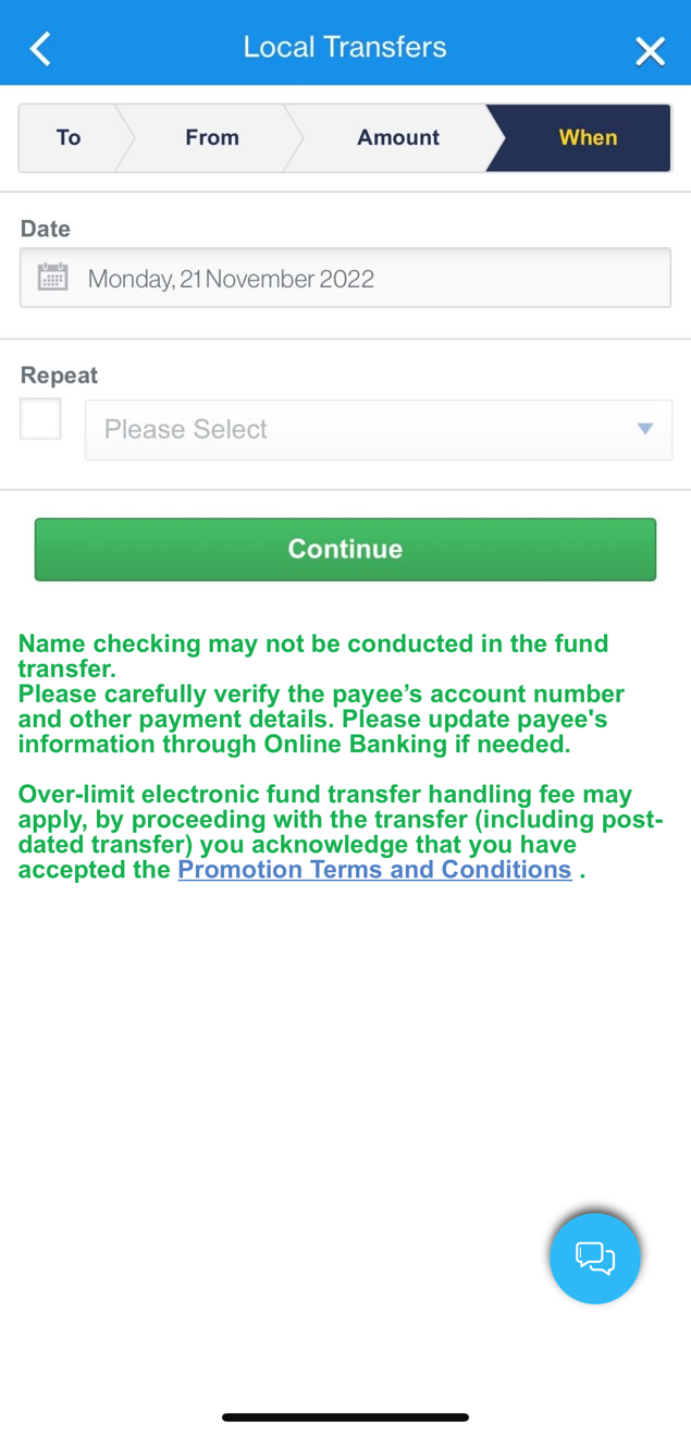 Transfer from current or savings account via SC Mobile App step 6