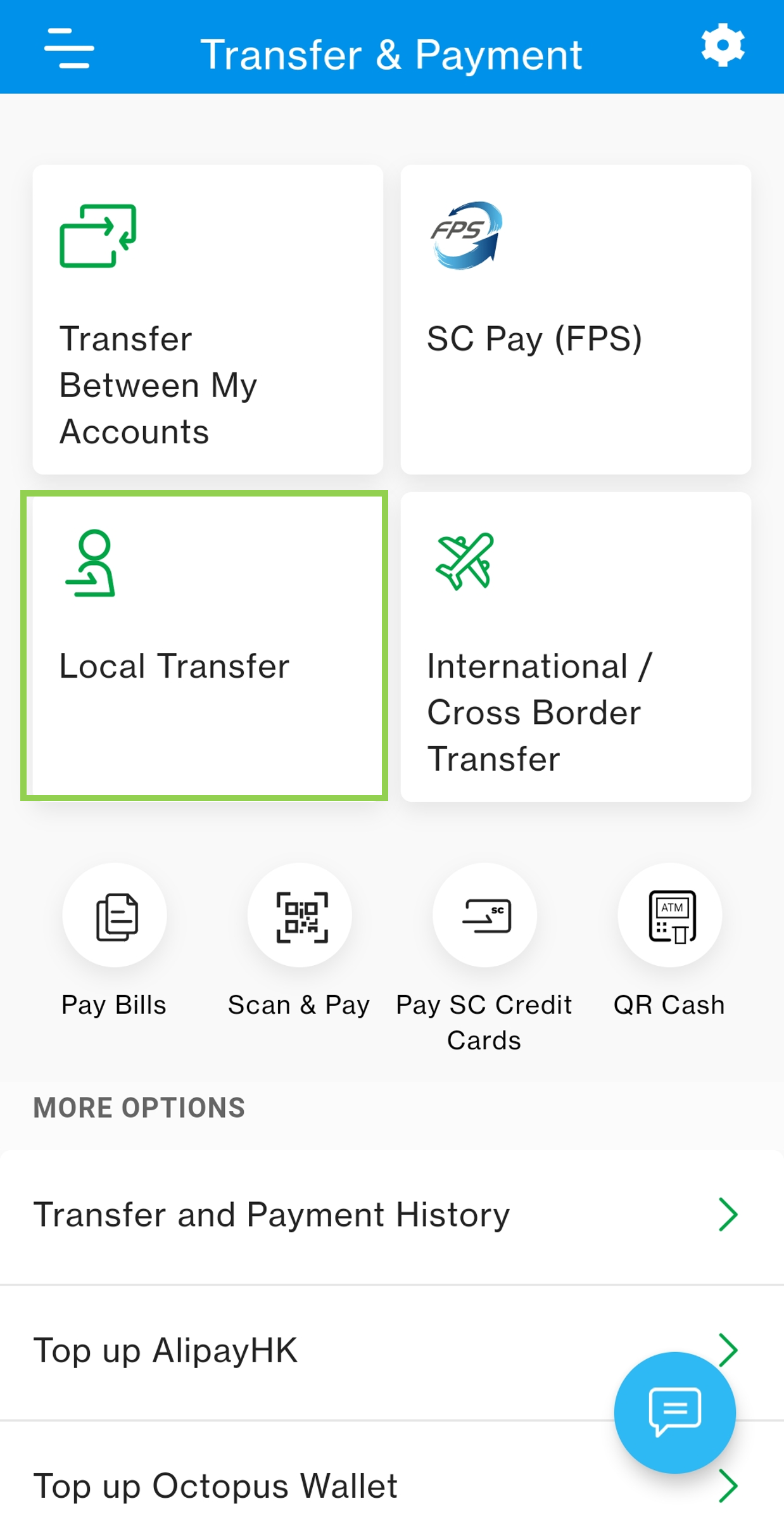 Transfer money to local account with SC Mobile by credit card - Step 2