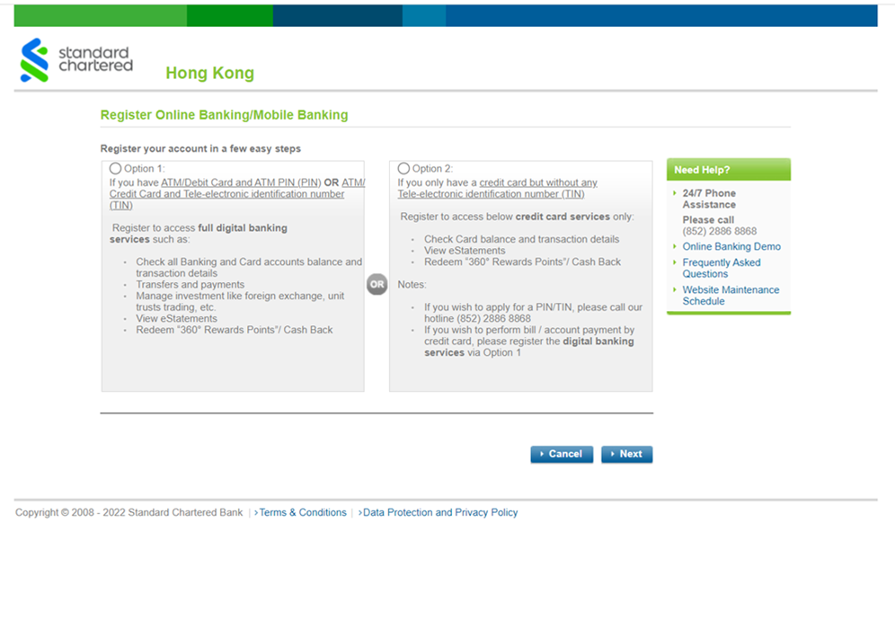 Register Digital Banking account via Online Banking Step 3
