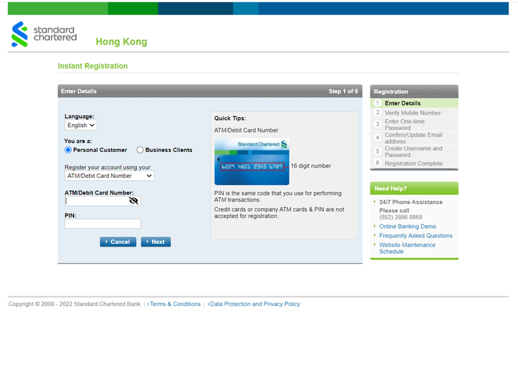 Register Digital Banking account via Online Banking Step 5