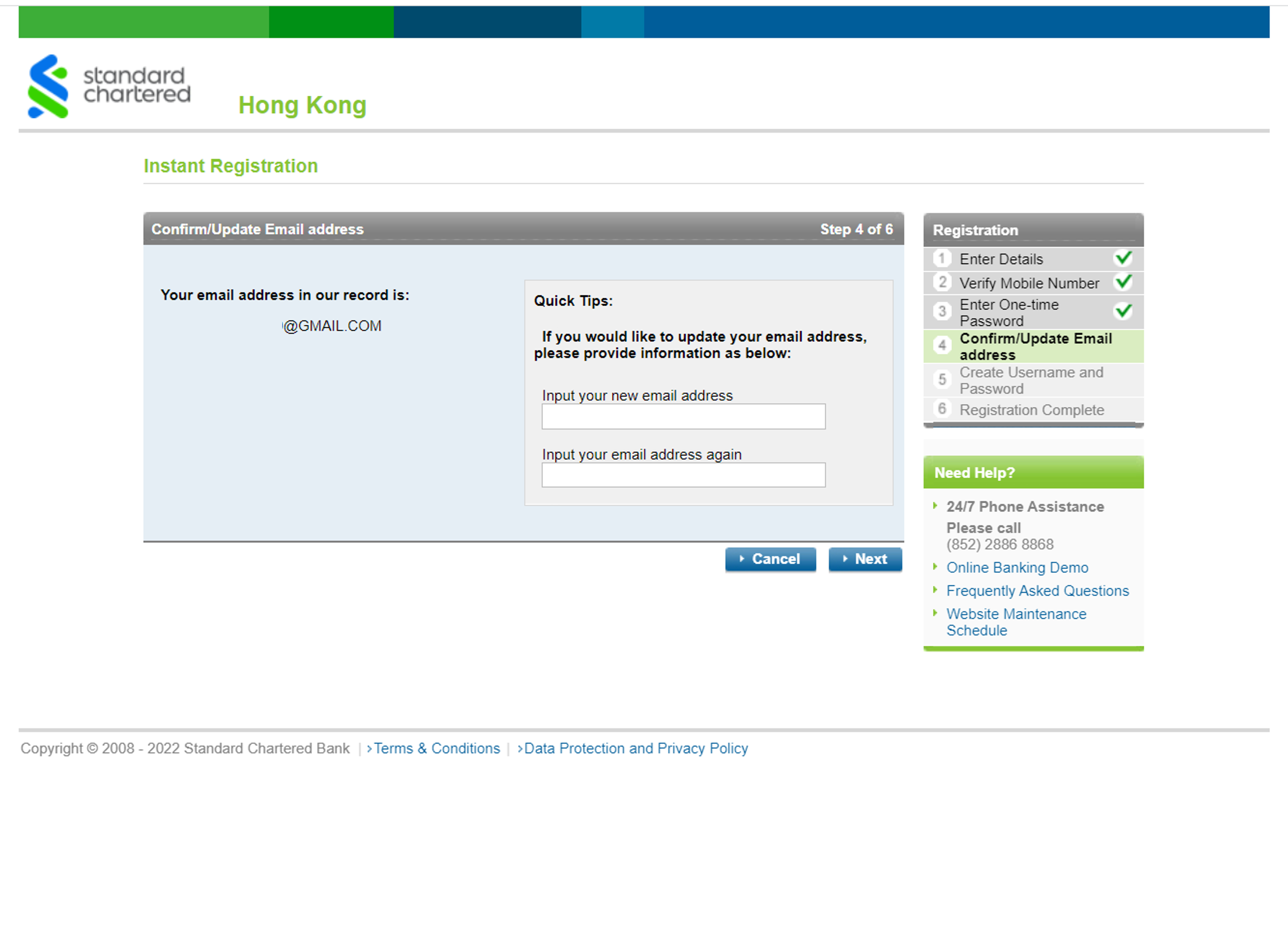 Register Digital Banking account via Online Banking Step 7