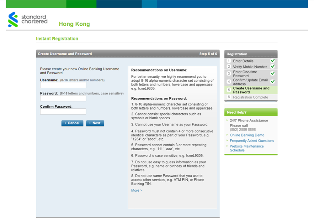 Register Digital Banking account via Online Banking Step 8