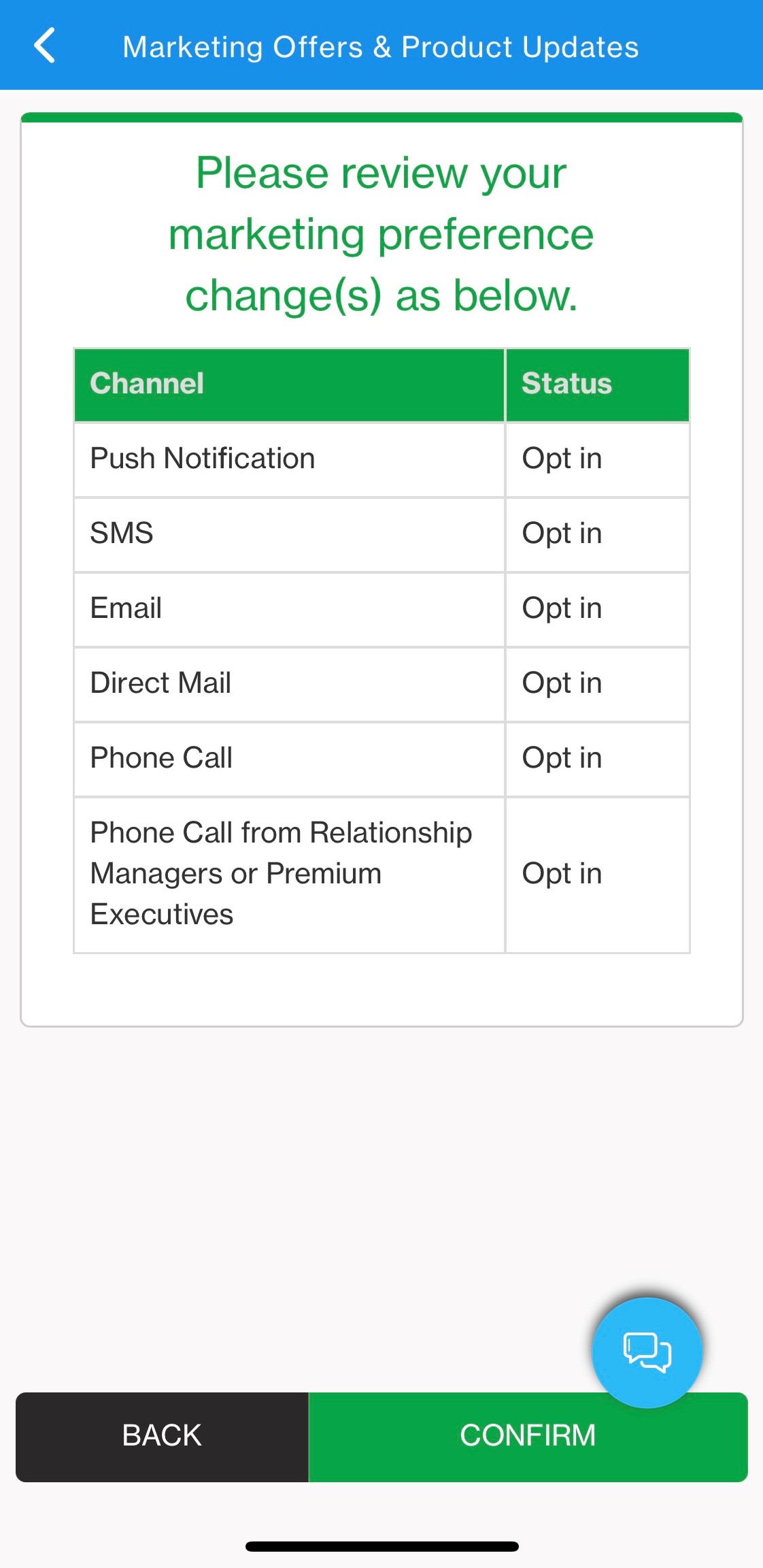 Existing SC Mobile App User Manage Marketing Offers & Product Updates Step 4