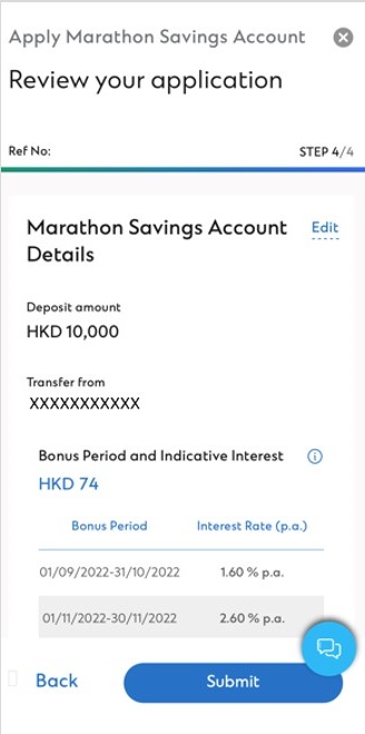 How to open Marathon Savings Account via SC Mobile Step 3