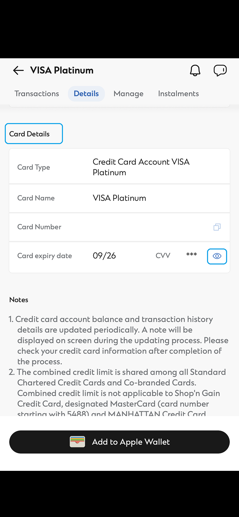 View Credit Card CVV and Expiry Date Step 3