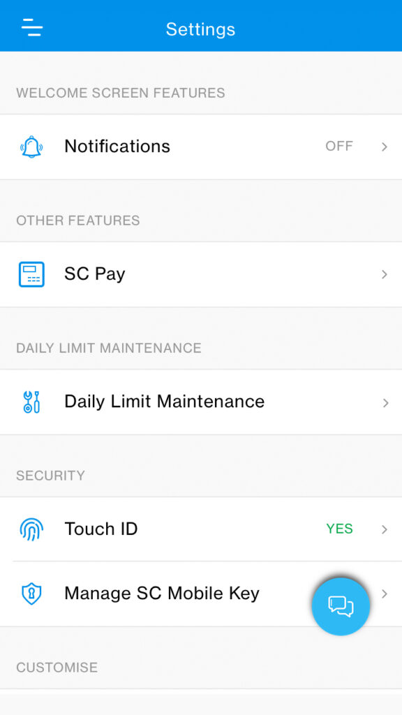 scb push notification manage step 2