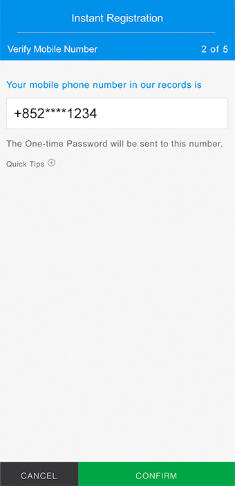 Registration Step 5 - Option 1