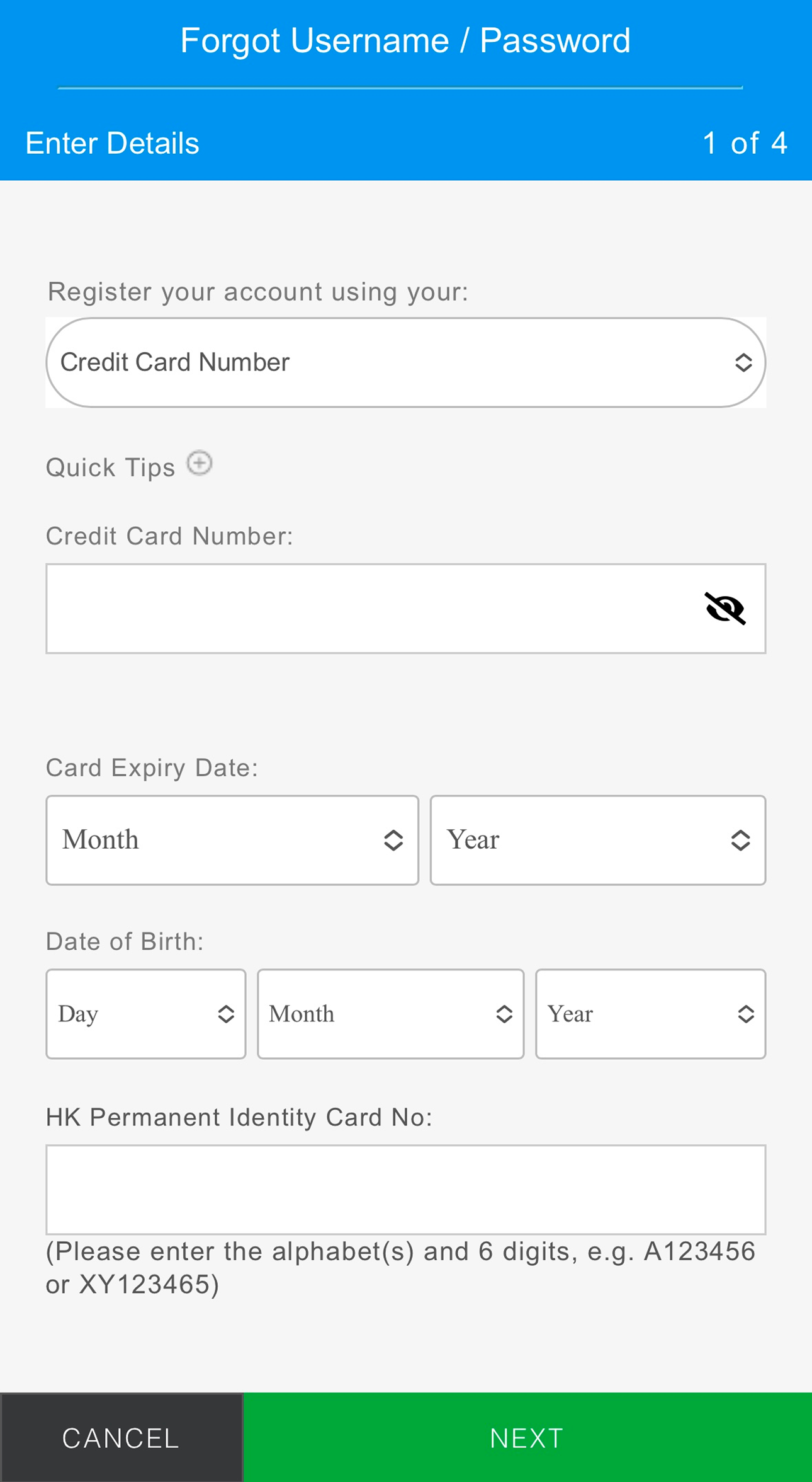 Reset login details Step 3 - Option 2
