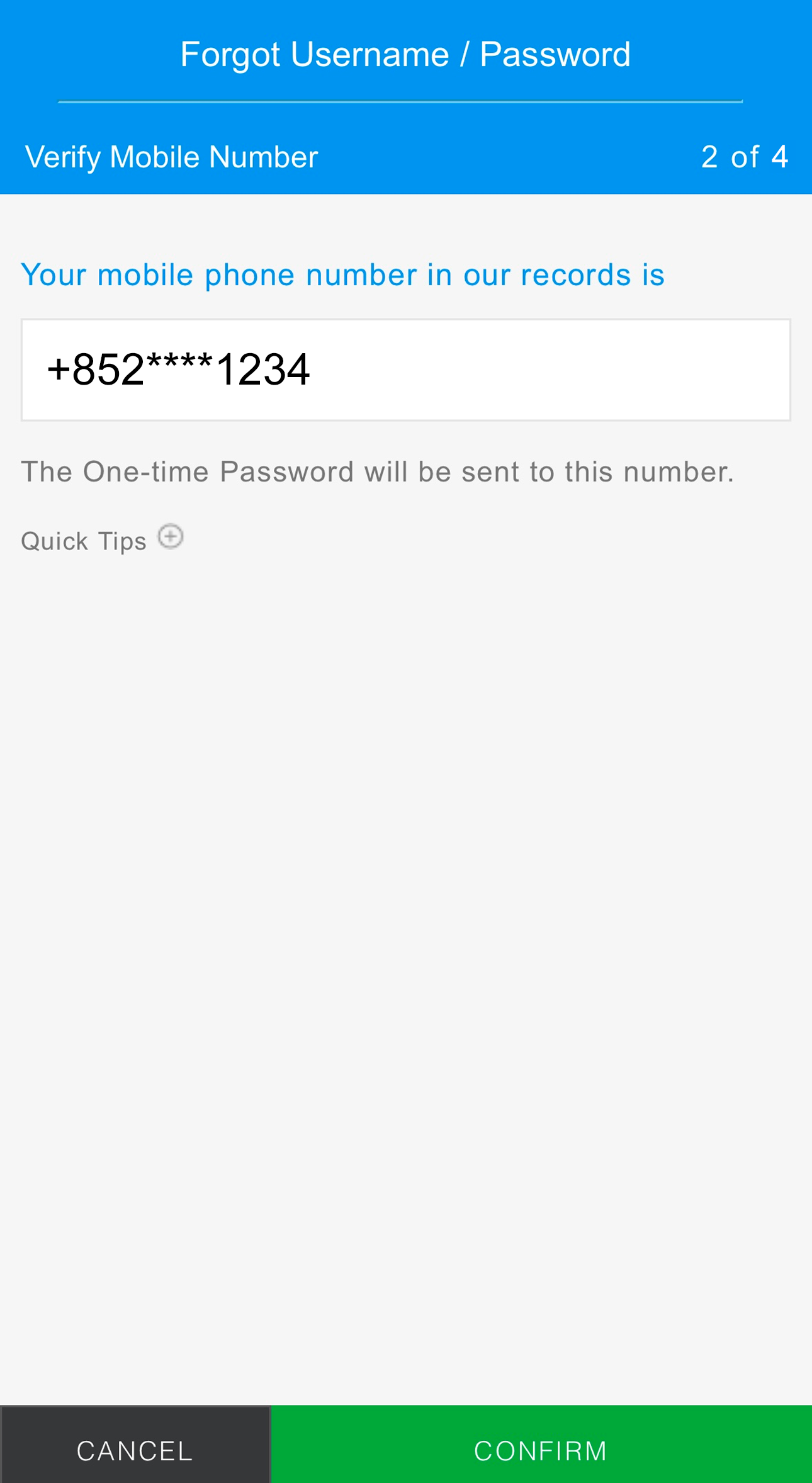 Reset login details Step 4 - Option 2