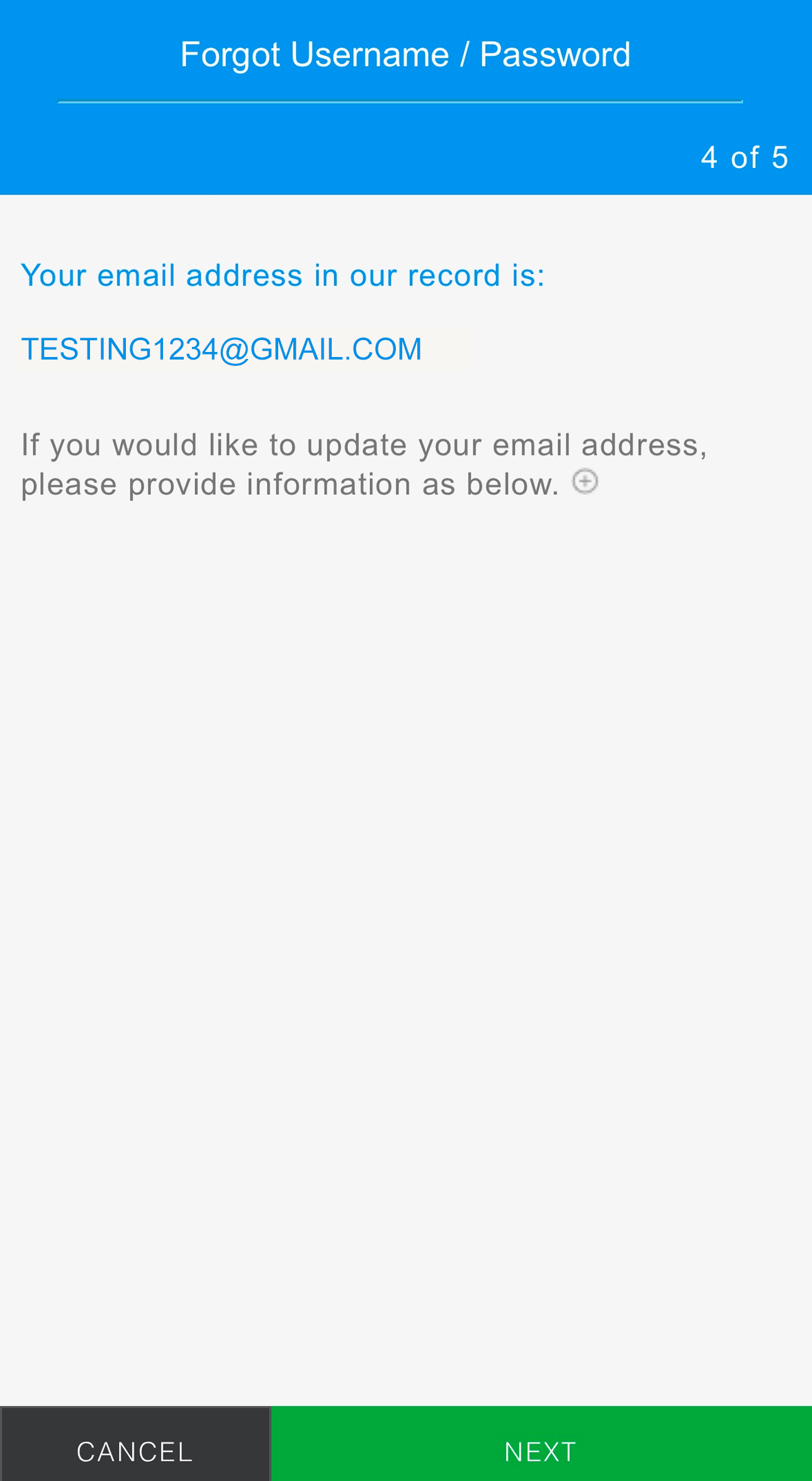 Reset login details Step 6 - Option 1