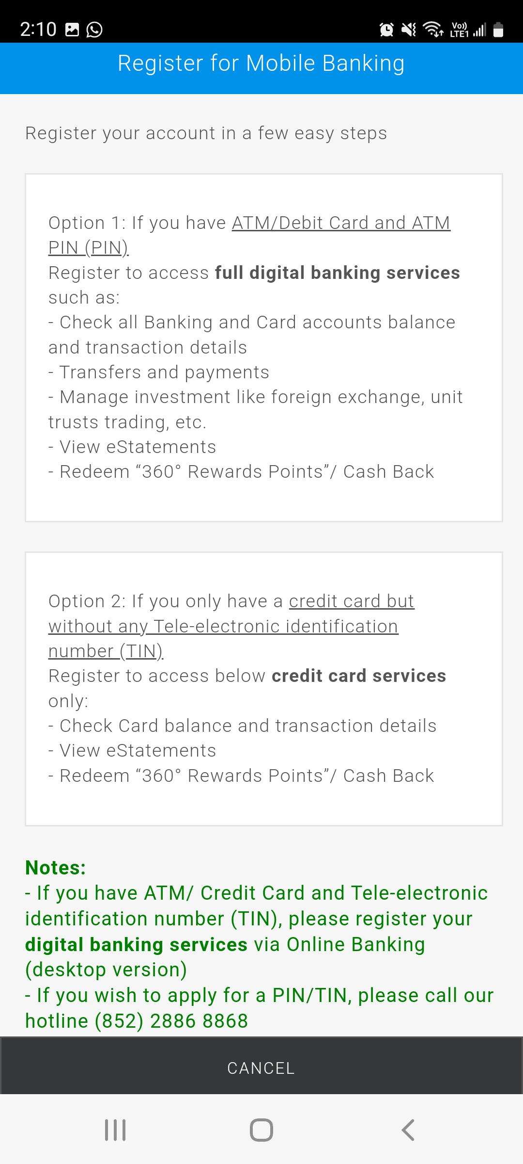Register Online Banking via SC Mobile App Step 3