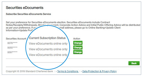 Ensure your Current Subscription Status is View eDocuments online only to confirm successful subscription