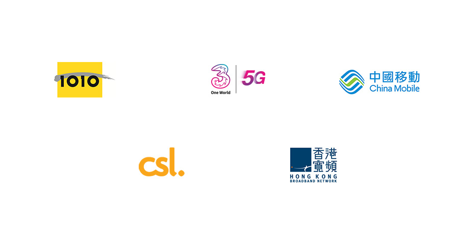 1010, 3HK, China Mobile, CSL and Hong Kong Boardband Network Logo