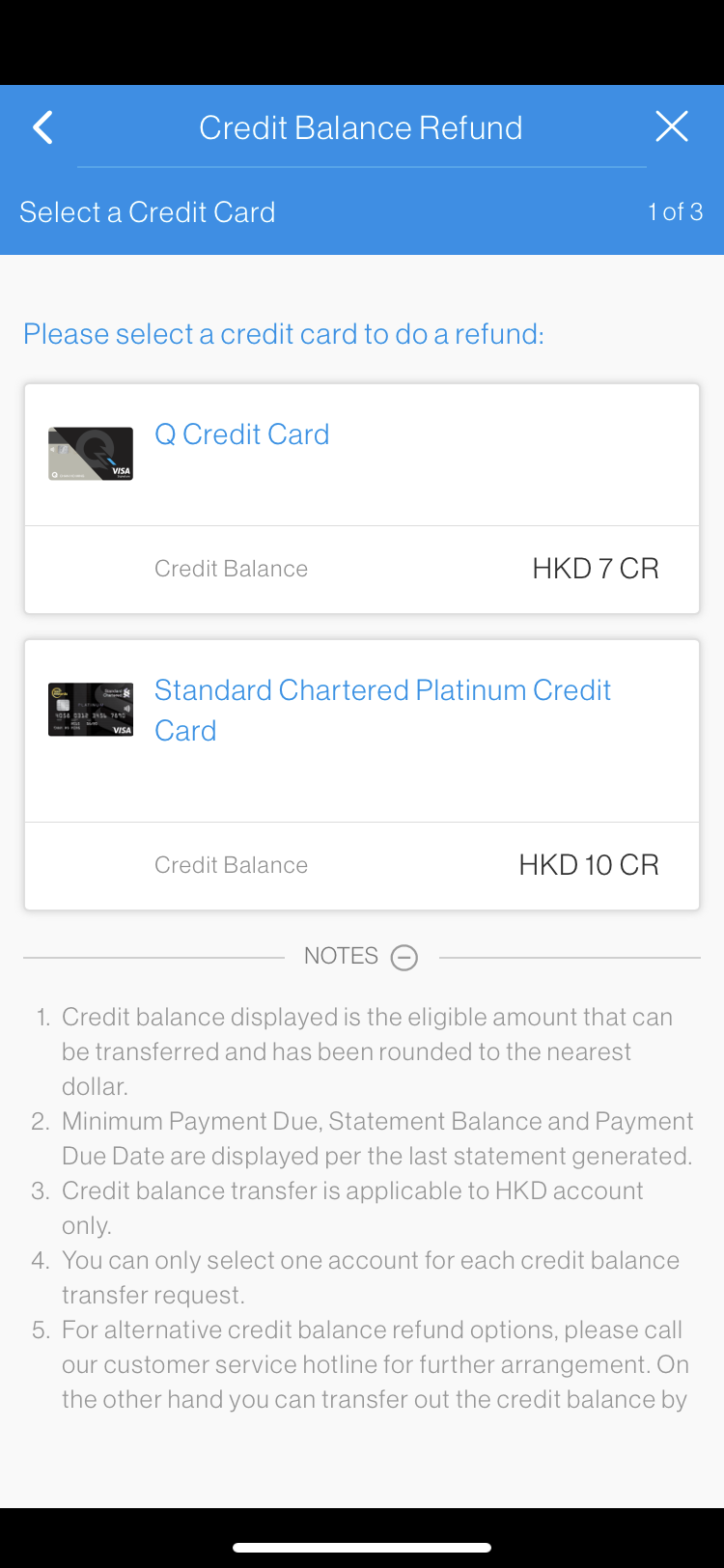 SC Mobile Transfer Out Credit Balance Step 3