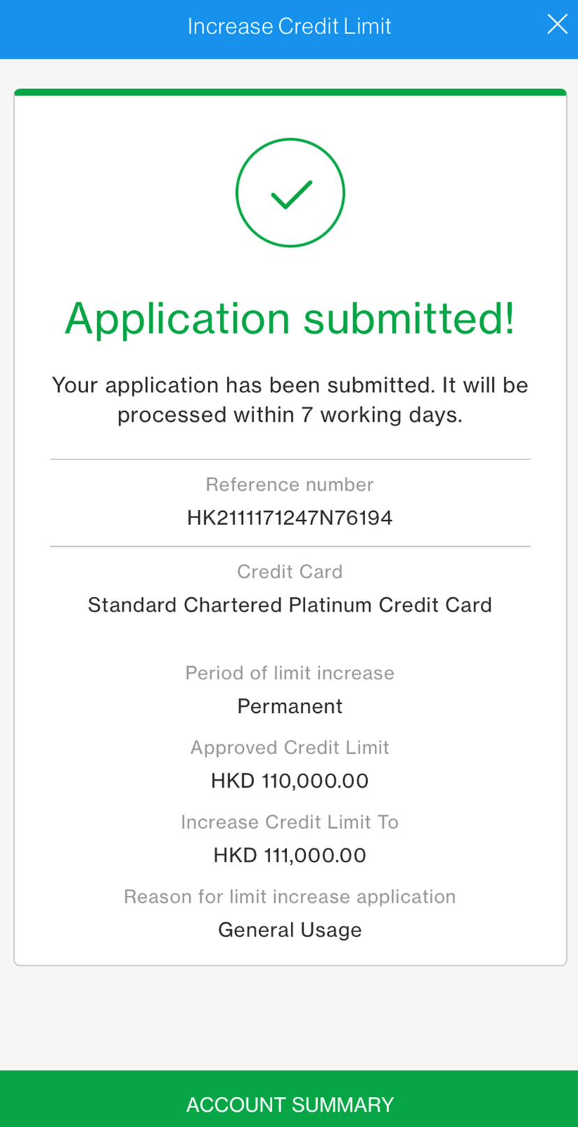 SC Mobile Transfer Out Credit Balance Activation completed